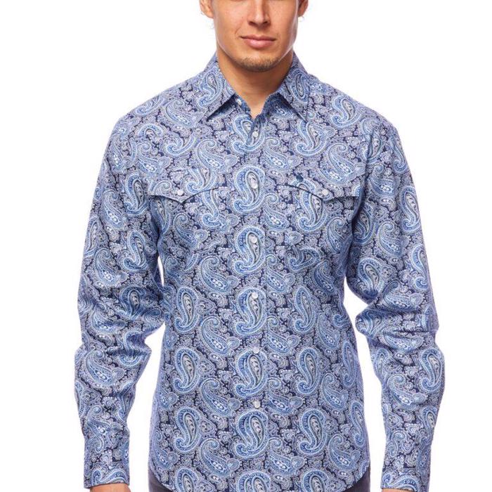 Rodeo Clothing Men\'s Shirt - Mr. Paisley Yale - Large
