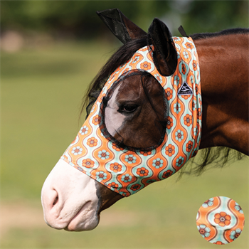 Comfort Fit Lycra Fly Mask w/ Forelock Opening | Flower Pony