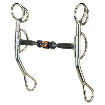 Reining Horse 7/16'' 3-Piece Shank Snaffle with Copper R