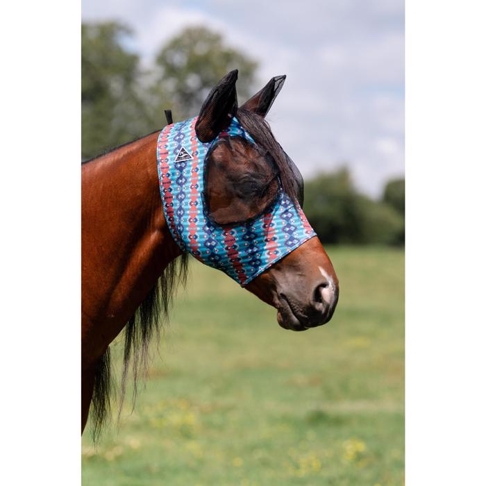 Comfort Fit Lycra Fly Mask w/ Forelock Opening | Geometric