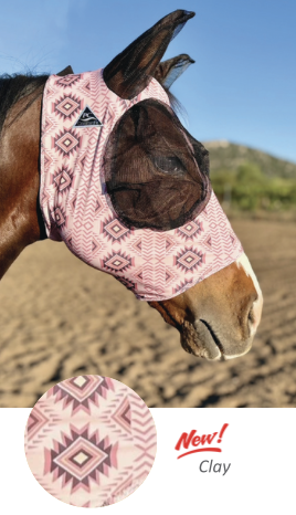 Comfort Fit Lycra Fly Mask w/ Forelock Opening | Clay