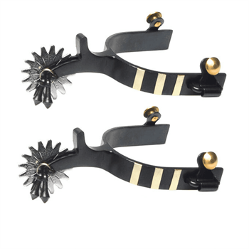Black Steel Jingle Bob Spurs | 3/4" Bar Trim Band