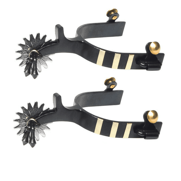Black Steel Jingle Bob Spurs | 3/4" Bar Trim Band