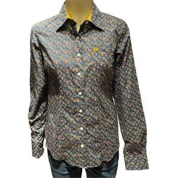 Cinch® Ladies Shirt | Blue/Yellow | Str. XS