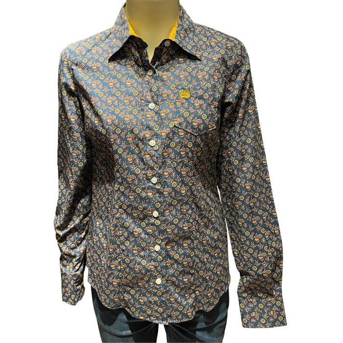 Cinch® Ladies Shirt | Blue/Yellow | Str. XS