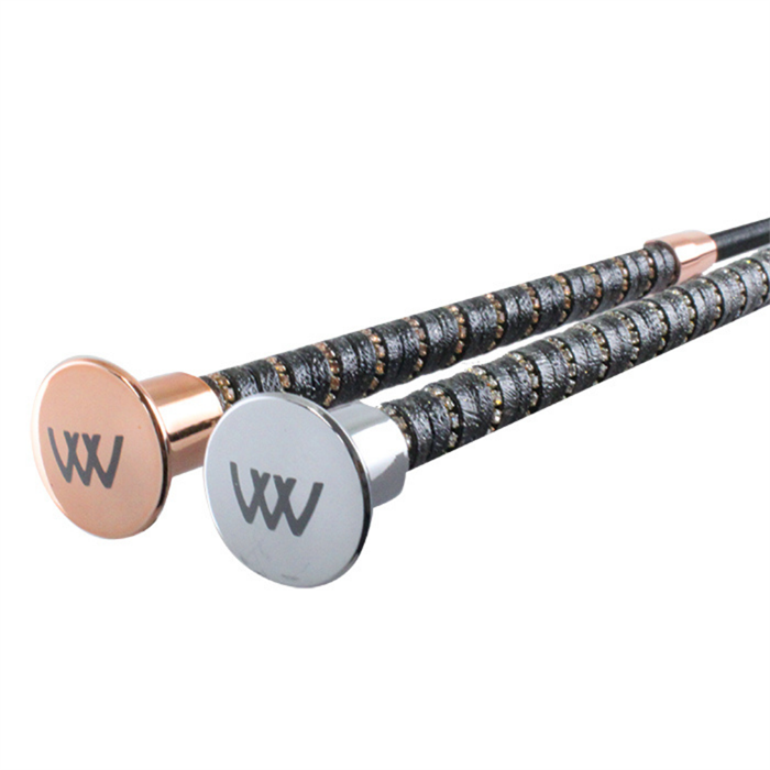 Twisted Dressage Whip | Black - Silver | 100 cm