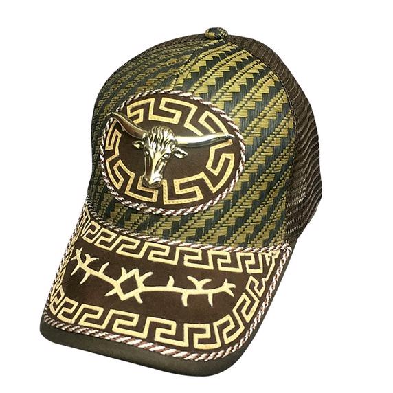 Golden Bullhide Cap med Tyr og flot mønster