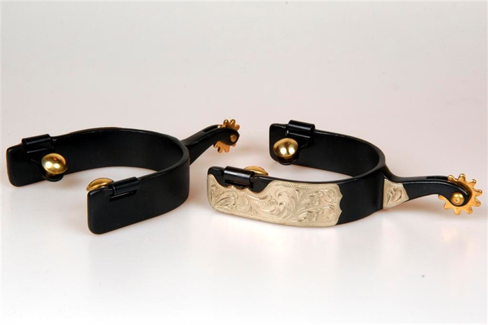 Show Spurs | Black Steel w. German Silver