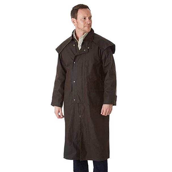Western Outfitter – Sherwood | Long Brown Oilskin Coat | Unisex