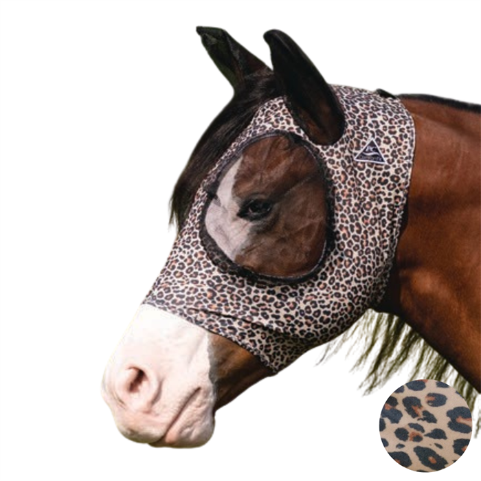 Comfort Fit Lycra Fly Mask w/ Forelock Opening | Cheetah