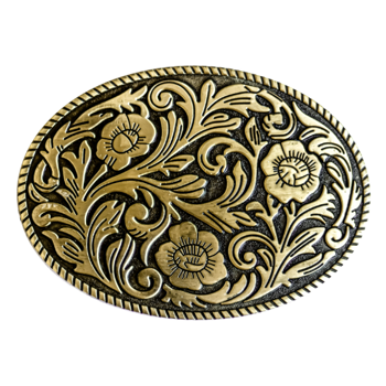 Belt Buckle - Golden Blossom