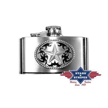 Belt Buckle - Silver Star Hip Flask