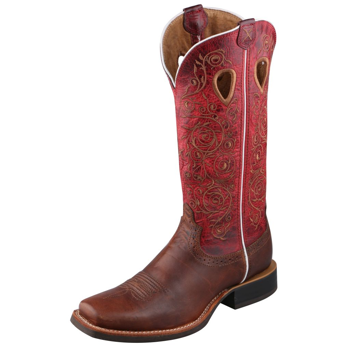 Twisted X | Women's Ruff Stock Western Boot | Saddle/Red