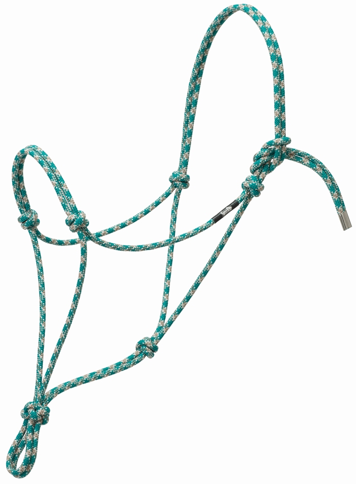 Silvertip No. 95 Rope Halter | Teal/Tan/Silver/White | Large