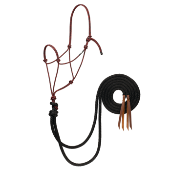 Silvertip Big Sky Loping Rope Halter with 8' Split Reins | Red/Black