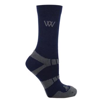 Woof Wear | Short Bamboo Waffle Sock | Navy/Grey Medium