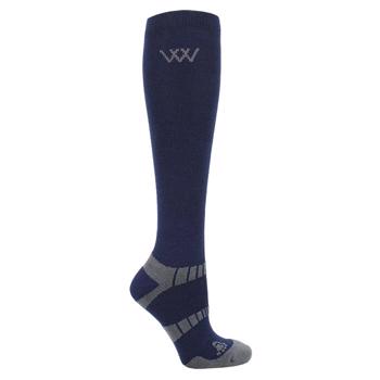 Woof Wear | Long Bamboo Waffle Sock | Navy/Grey Medium