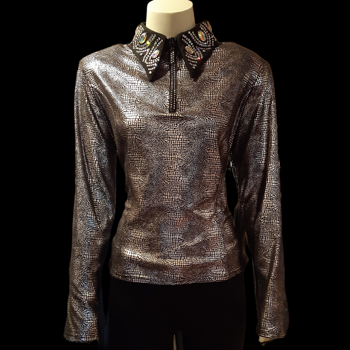 Western Collection Show Blouse - Black/Silver Medium