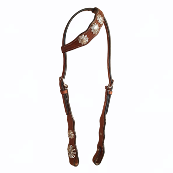 Western Show Trense m/ Udskæringer og Conchos - One Ear